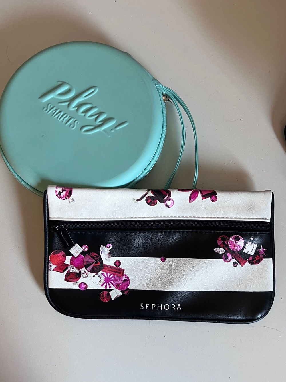 New! 2Pc Sephora Cosmetic Clutch & case